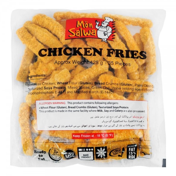 MON SALWA CHICKEN FRIES 425G POLY BAG