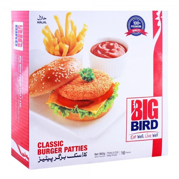 BIG BIRD CLASSIC BURGER PATTIES 960GM