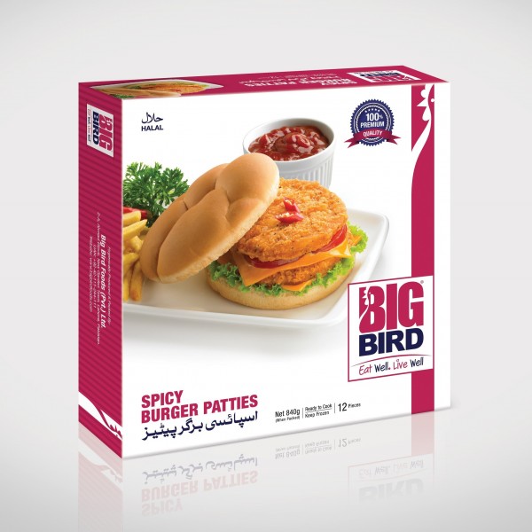 BIG BIRD SPICY BURGER PATTIES 840GM