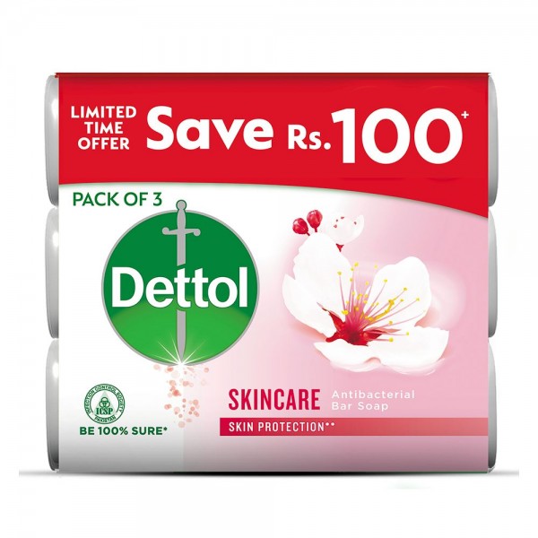 DETTOL SOAP SKIN CARE PACK OF 3 80GM