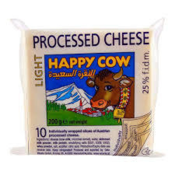 HAPPY COW LIGHT PROCESSED CHEESE 10 SLICES 200G
