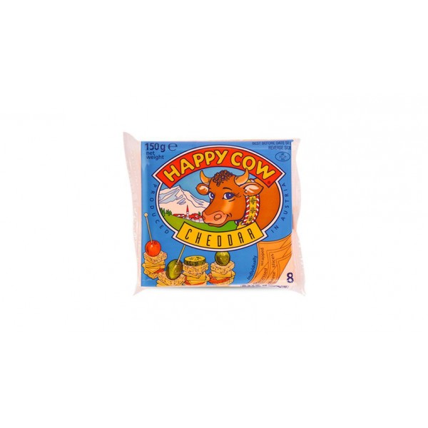 HAPPY COW YELLOW CHEDDAR 8 SLICES 150G