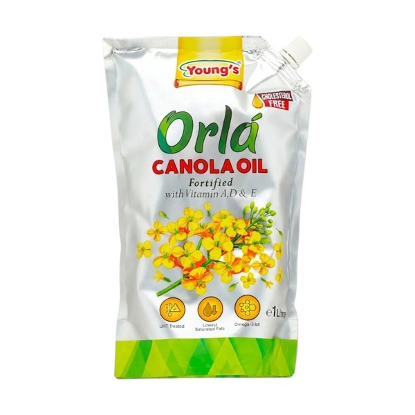 YOUNGS ORLA CANOLA OIL 1LITER NOZ POUCH